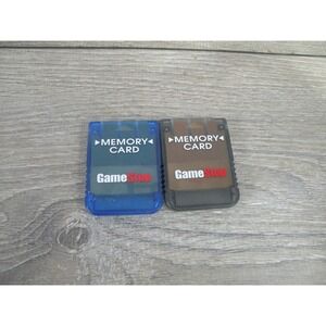 GameStop Memory Card Blue & Black Lot of 2 PlayStation 2 PS2 Compatible